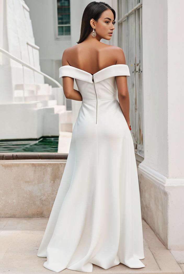 off shoulder spaghetti strap a line maternity dress 136091