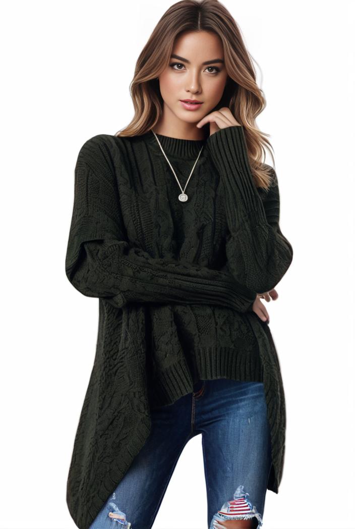 plus size casual sweater women s plus solid tassel trim long sleeve cowl neck high stretch jumper 137423