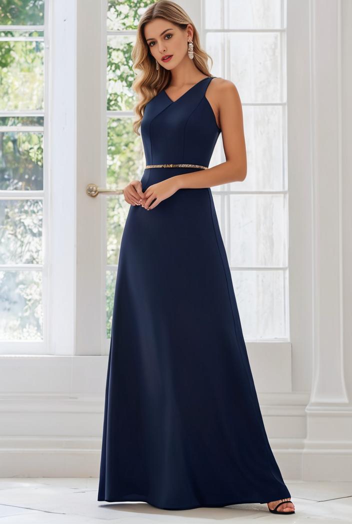 flowy chiffon one shoulder with three straps bridesmaid dress 126828