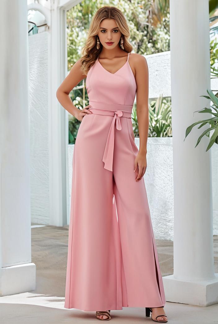flowy chiffon one shoulder with three straps bridesmaid dress 126835