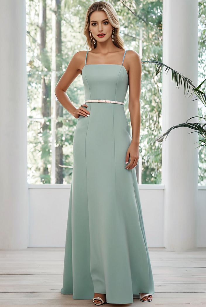 flowy chiffon one shoulder with three straps bridesmaid dress 126842