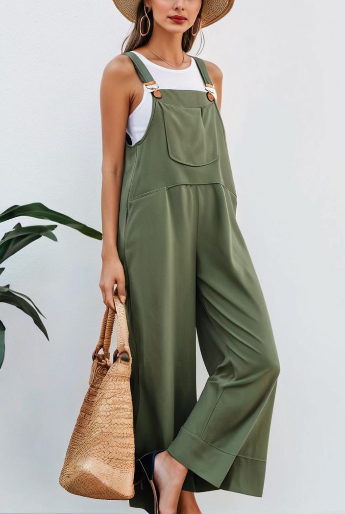 boho sleeveless long jumpsuit with pockets women s casual baggy overall 135915