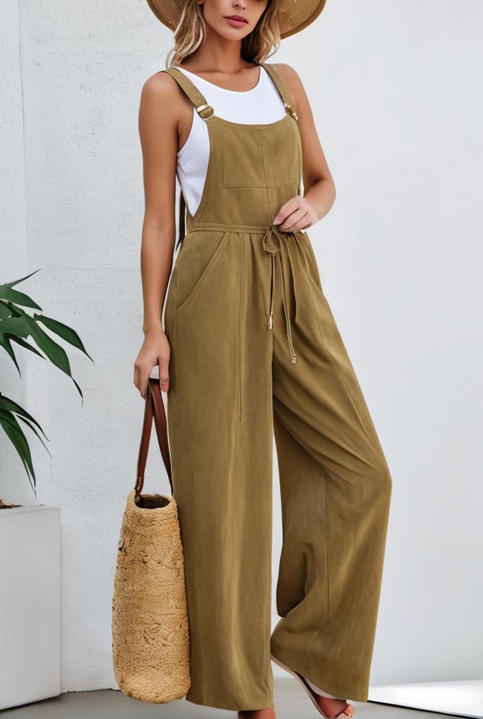 boho sleeveless long jumpsuit with pockets women s casual baggy overall 135919
