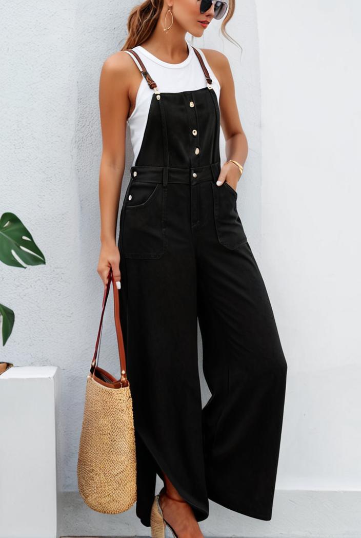 boho sleeveless long jumpsuit with pockets women s casual baggy overall 135930