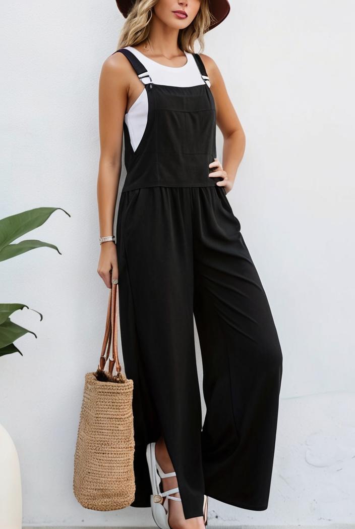 boho sleeveless long jumpsuit with pockets women s casual baggy overall 135932