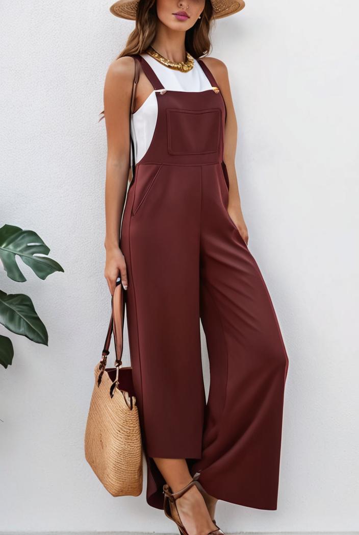 boho sleeveless long jumpsuit with pockets women s casual baggy overall 135937