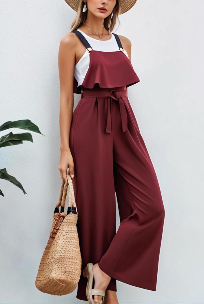 boho sleeveless long jumpsuit with pockets women s casual baggy overall 135939
