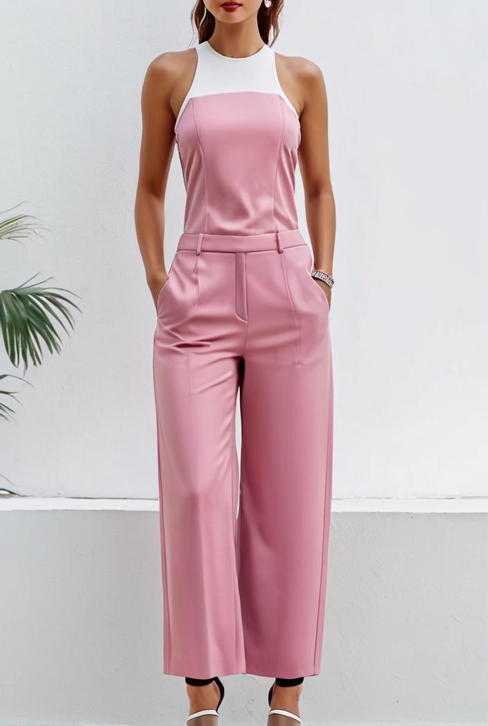 boho sleeveless long jumpsuit with pockets women s casual baggy overall 135962