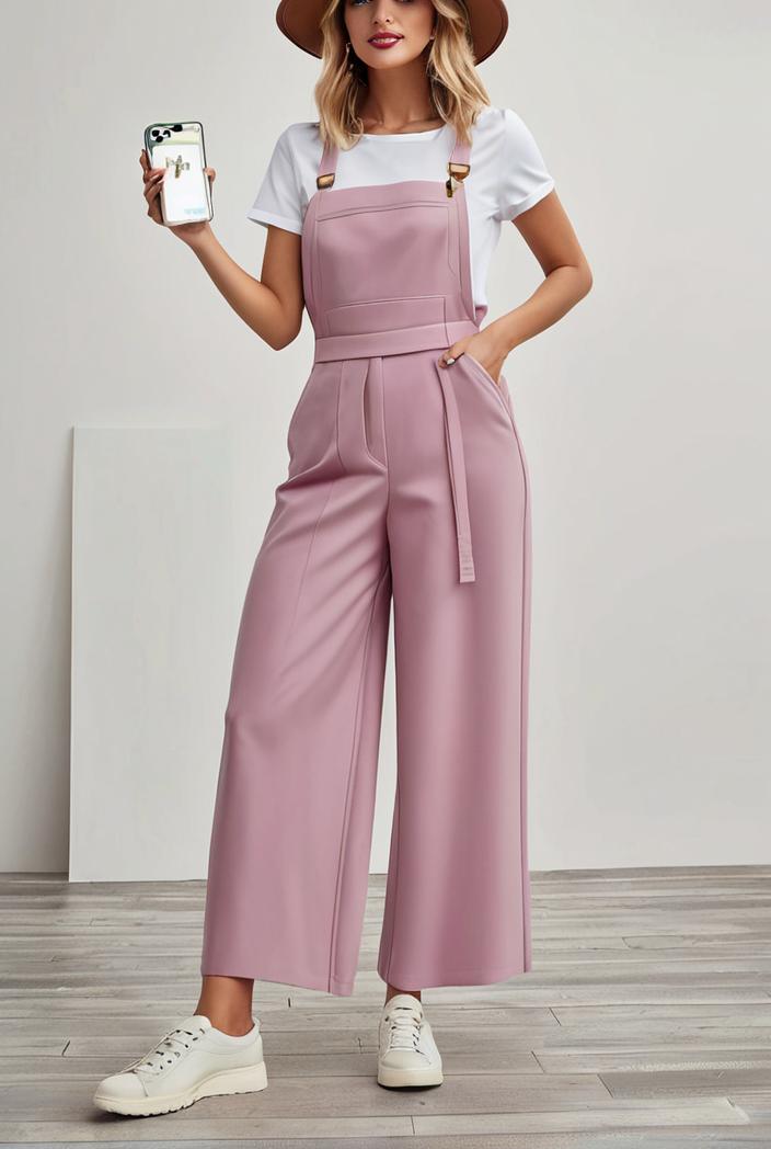 boho sleeveless long jumpsuit with pockets women s casual baggy overall 135967