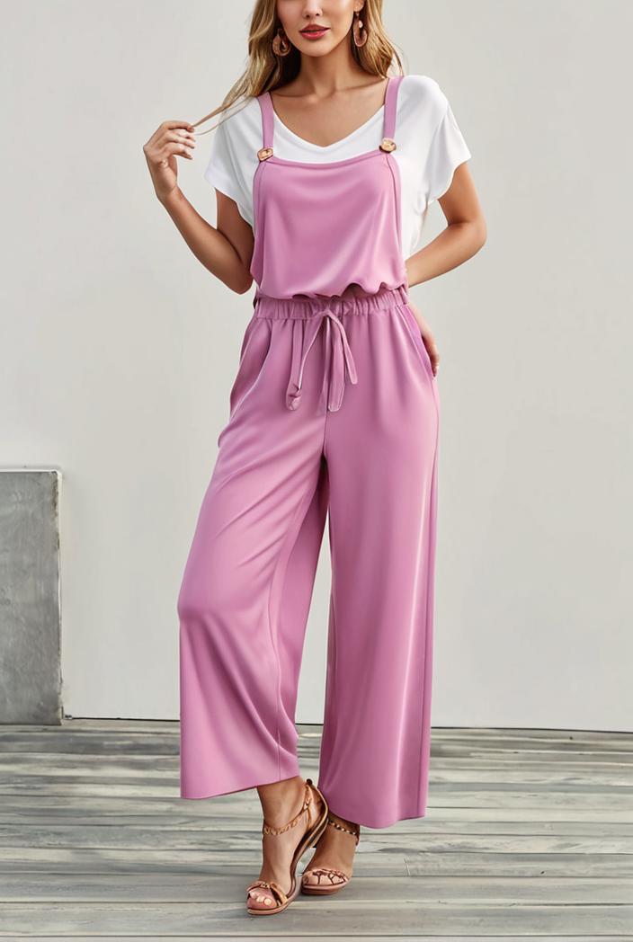 boho sleeveless long jumpsuit with pockets women s casual baggy overall 135971