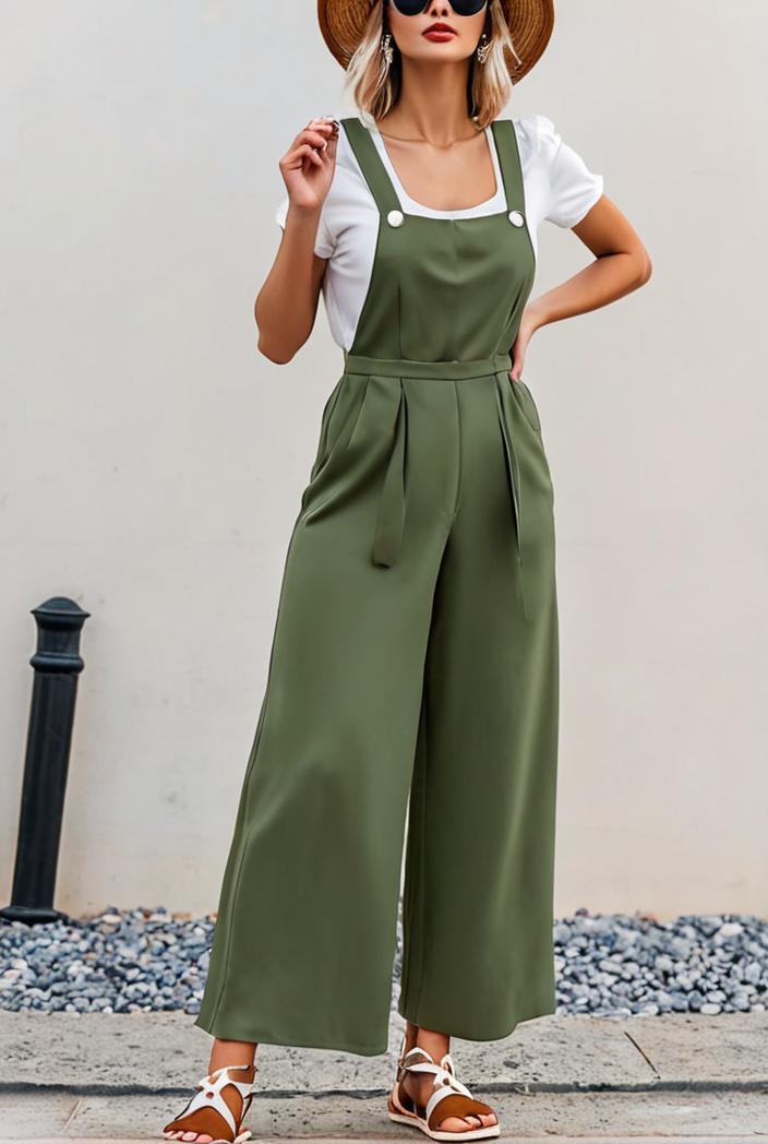 boho sleeveless long jumpsuit with pockets women s casual baggy overall 135974