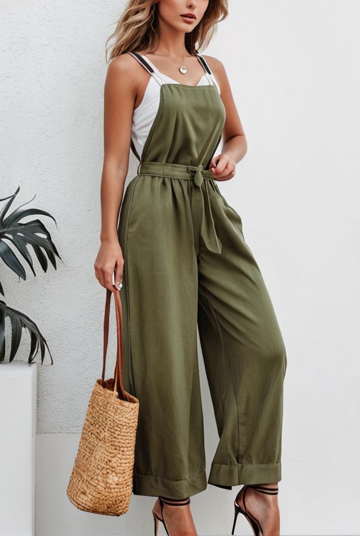 boho sleeveless long jumpsuit with pockets women s casual baggy overall 135982