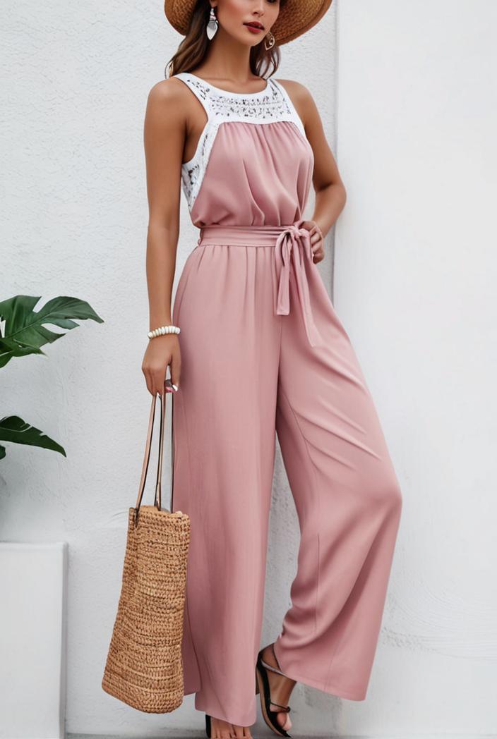 boho sleeveless long jumpsuit with pockets women s casual baggy overall 135997