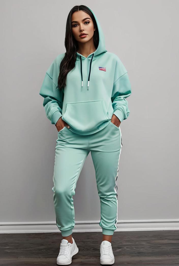 casual drawstring pants and hoodie combo set for women 137518