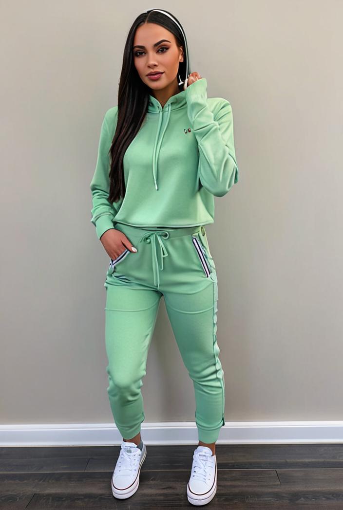 casual drawstring pants and hoodie combo set for women 137520