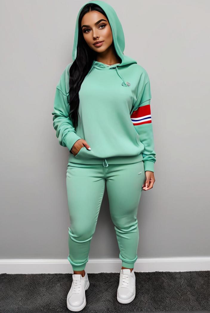 casual drawstring pants and hoodie combo set for women 137521