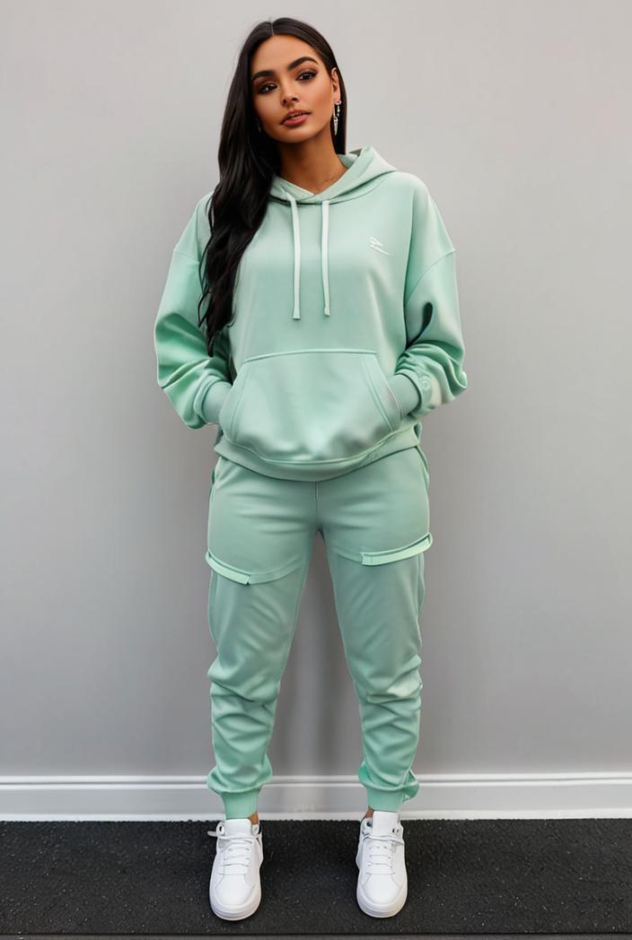 casual drawstring pants and hoodie combo set for women 137523