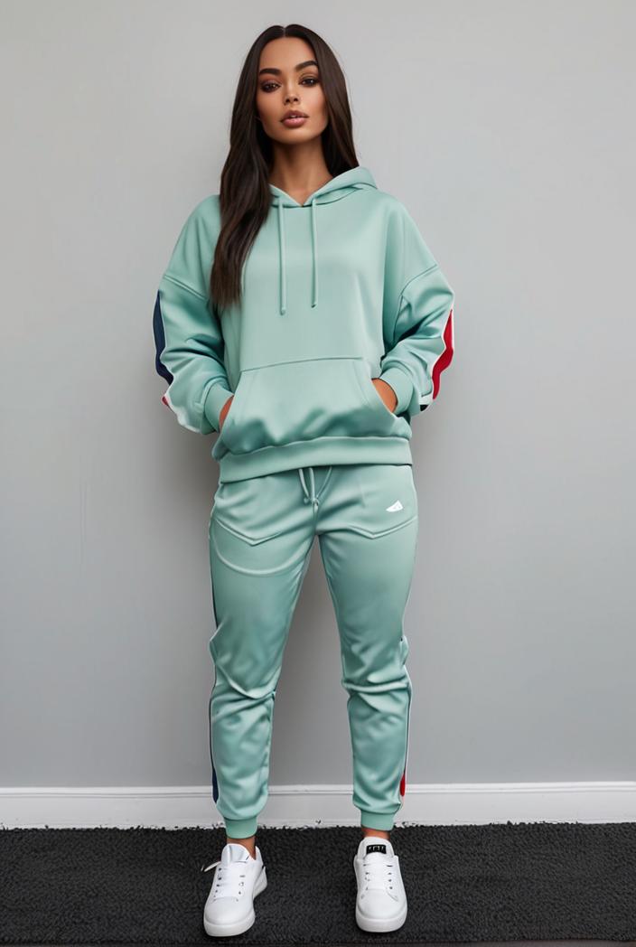 casual drawstring pants and hoodie combo set for women 137525