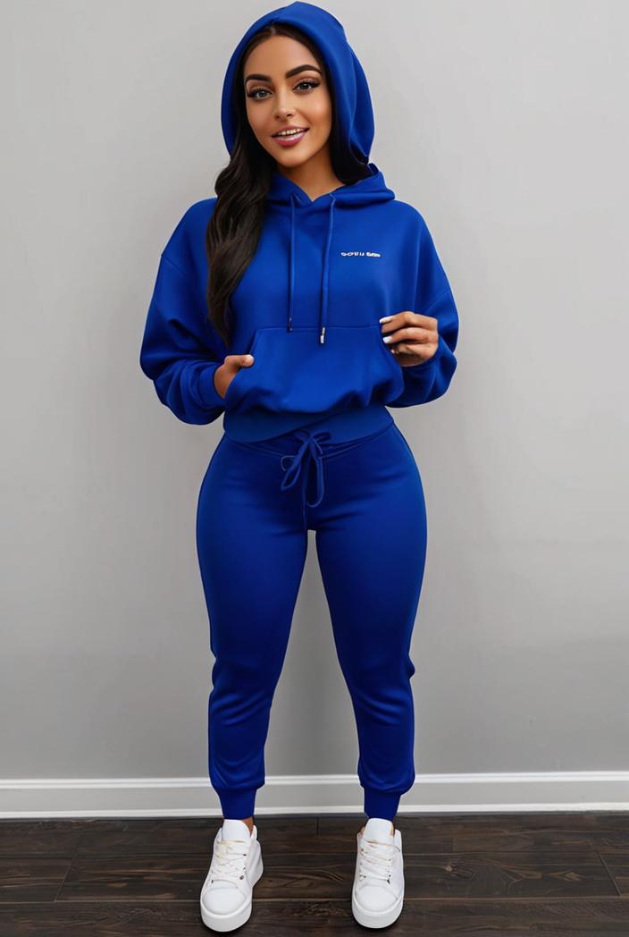 casual drawstring pants and hoodie combo set for women 137530