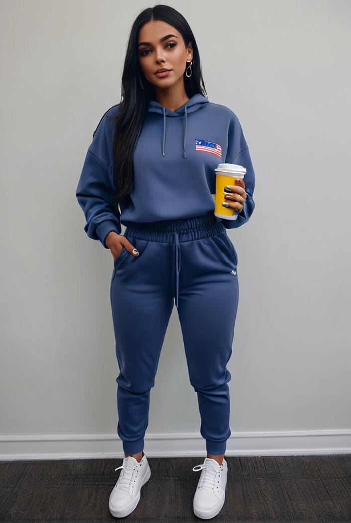 casual drawstring pants and hoodie combo set for women 137535