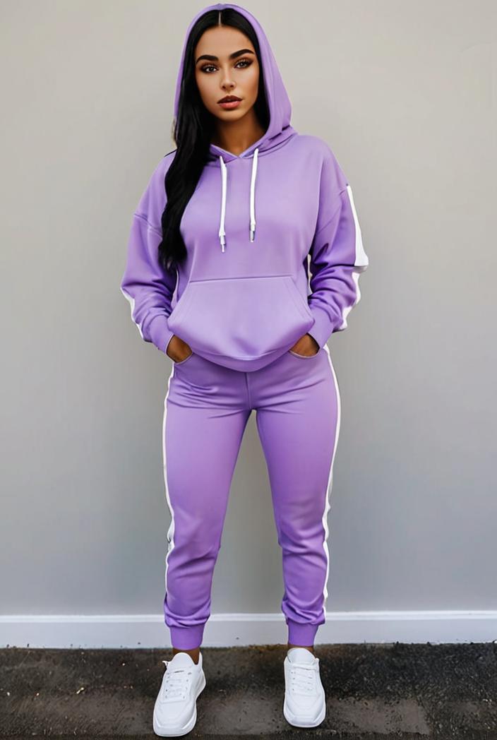 casual drawstring pants and hoodie combo set for women 137548