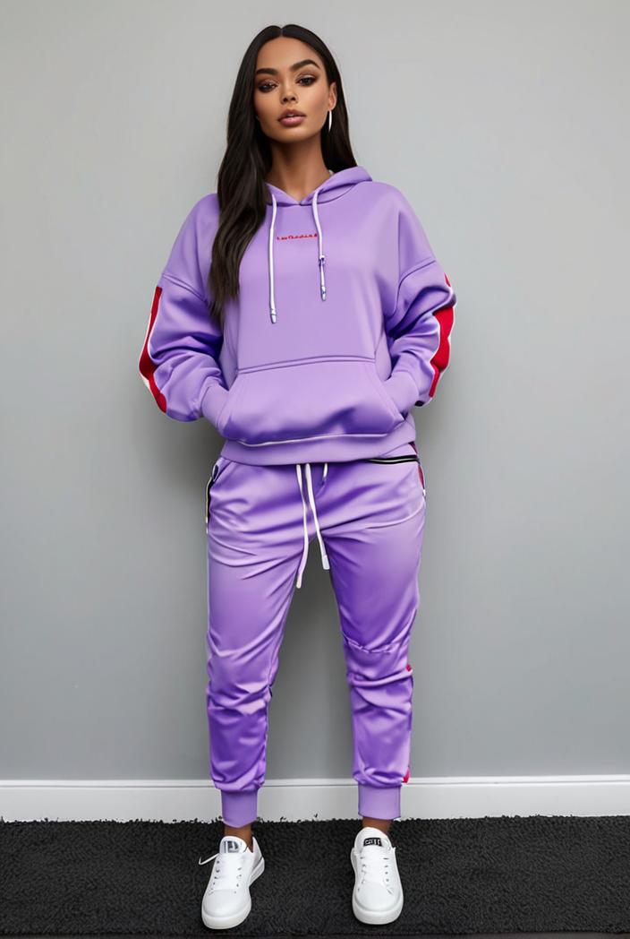 casual drawstring pants and hoodie combo set for women 137549
