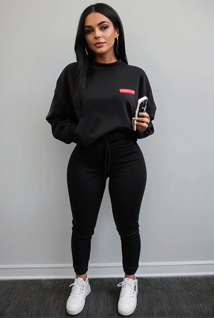 casual drawstring pants and hoodie combo set for women 137559