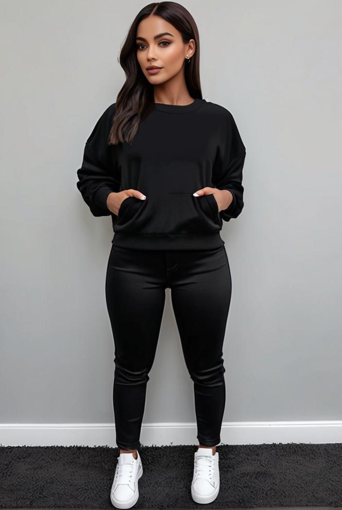 casual drawstring pants and hoodie combo set for women 137565