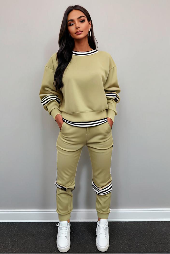 casual drawstring pants and hoodie combo set for women 137579