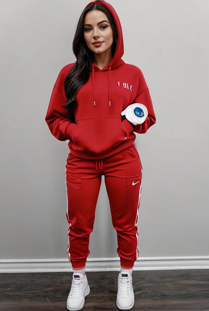 casual drawstring pants and hoodie combo set for women 137582
