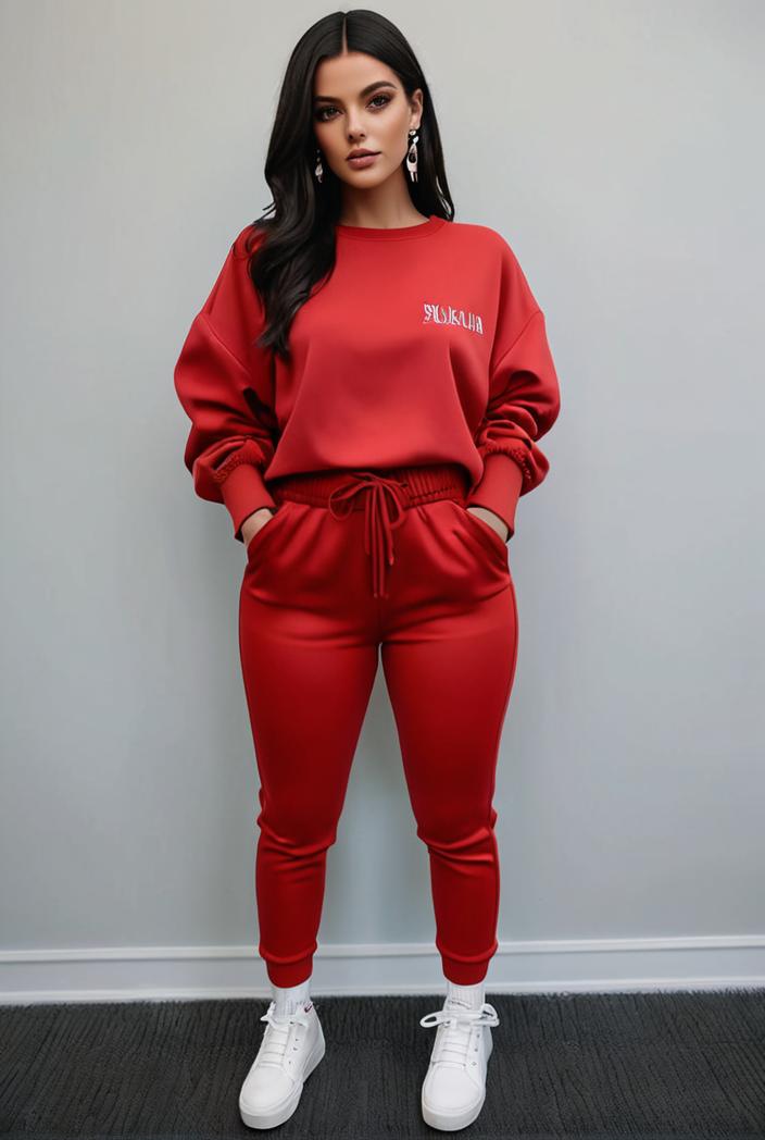 casual drawstring pants and hoodie combo set for women 137583