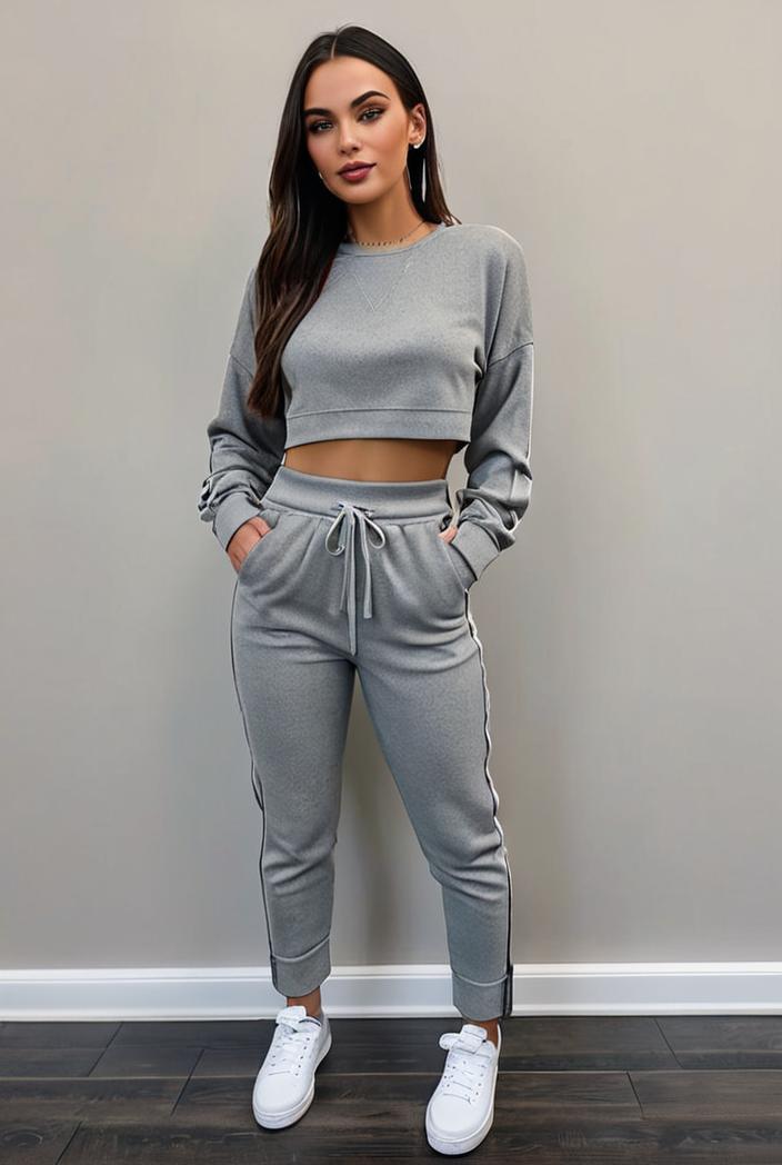 casual drawstring pants and hoodie combo set for women 137600