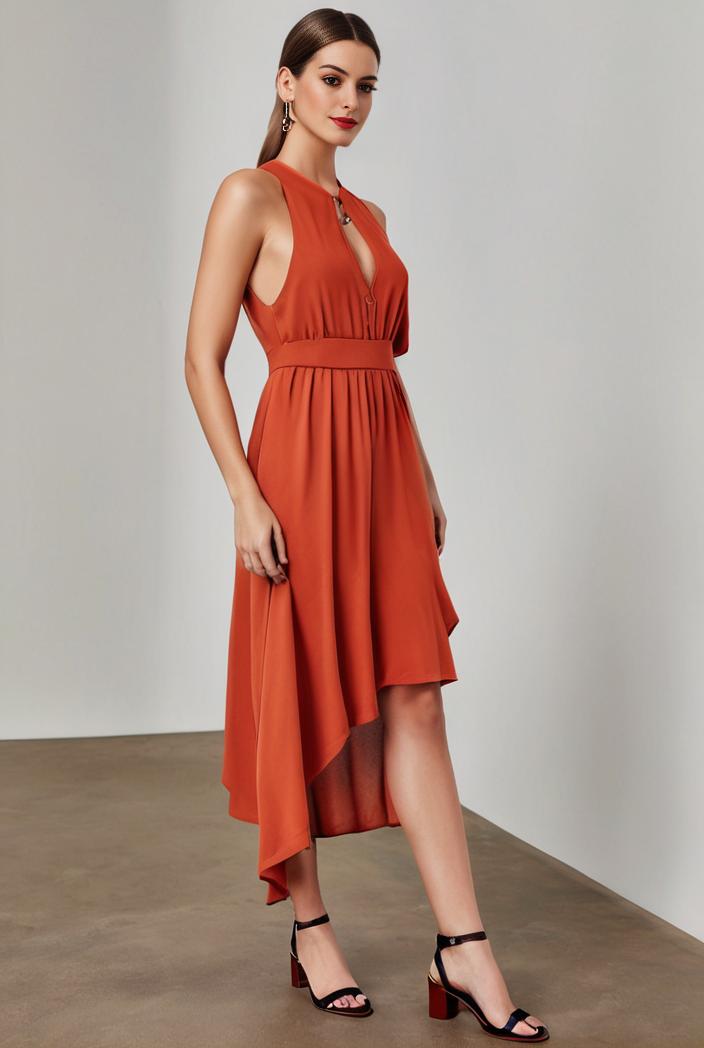 deep v neck lace chiffon bridesmaid dress with asymmetrical hem 101711