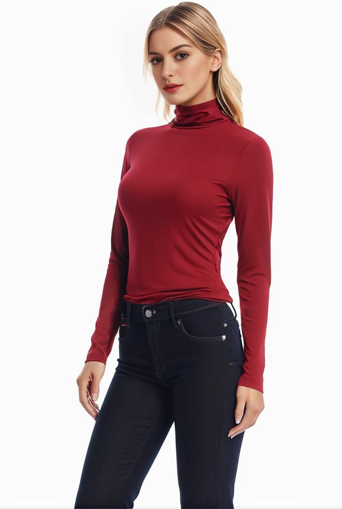 3 sets of turtleneck tees comfy long sleeve shirt perfect for spring autumn women s apparel 138280