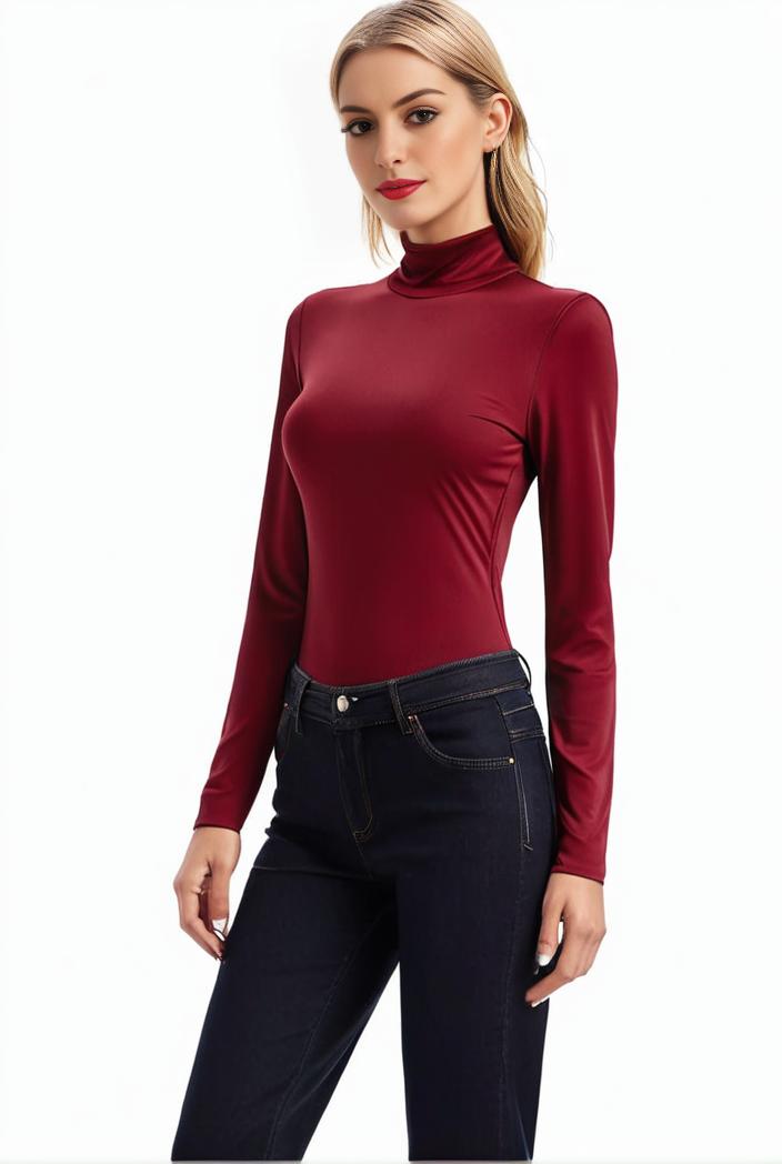 3 sets of turtleneck tees comfy long sleeve shirt perfect for spring autumn women s apparel 138283