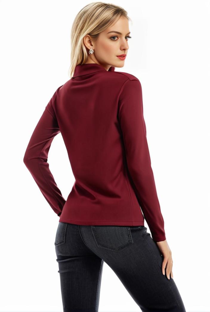 3 sets of turtleneck tees comfy long sleeve shirt perfect for spring autumn women s apparel 138301