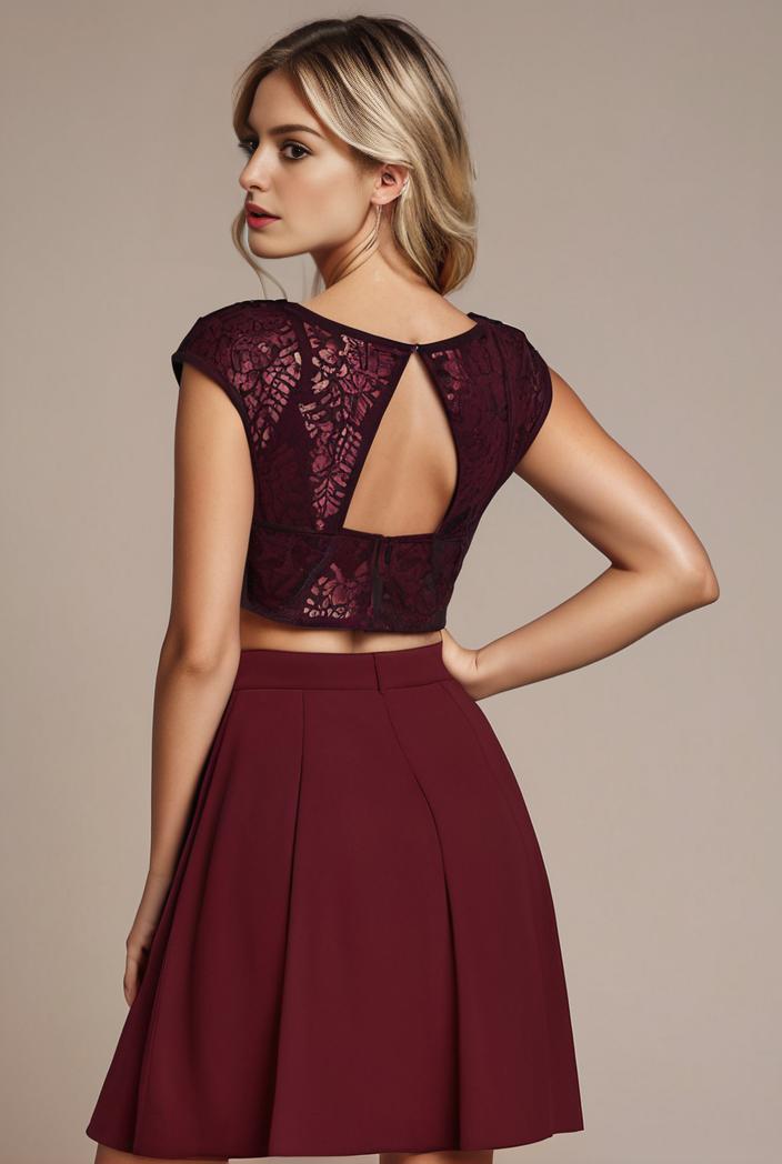 elegant chiffon maxi evening dress with lace cap sleeve 142794