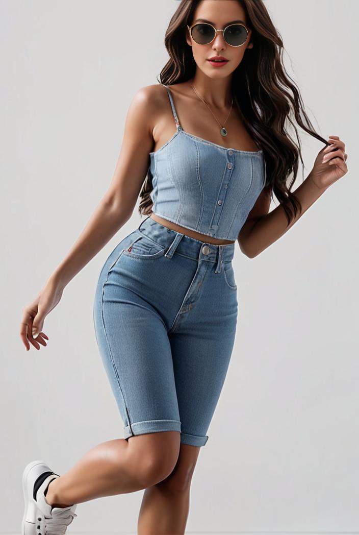 blue denim jumpsuit with distressed ripped details for women 139139