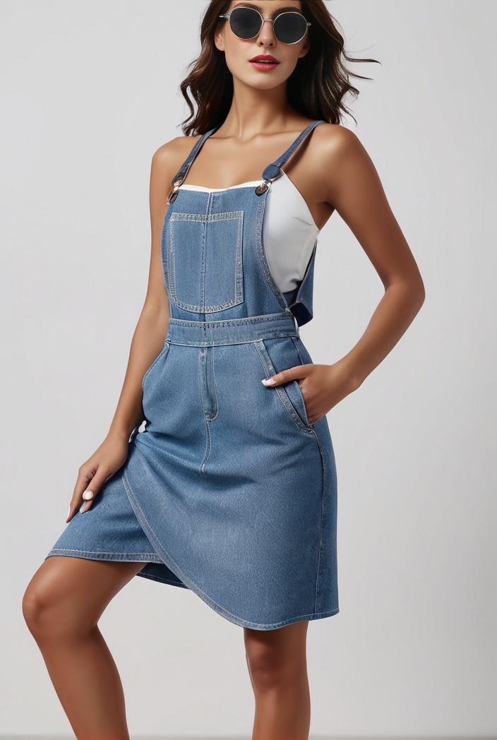 blue denim jumpsuit with distressed ripped details for women 139142