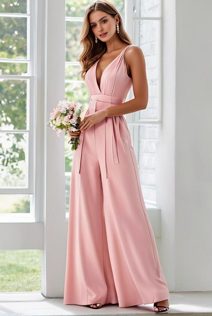 flowy chiffon one shoulder with three straps bridesmaid dress 105477