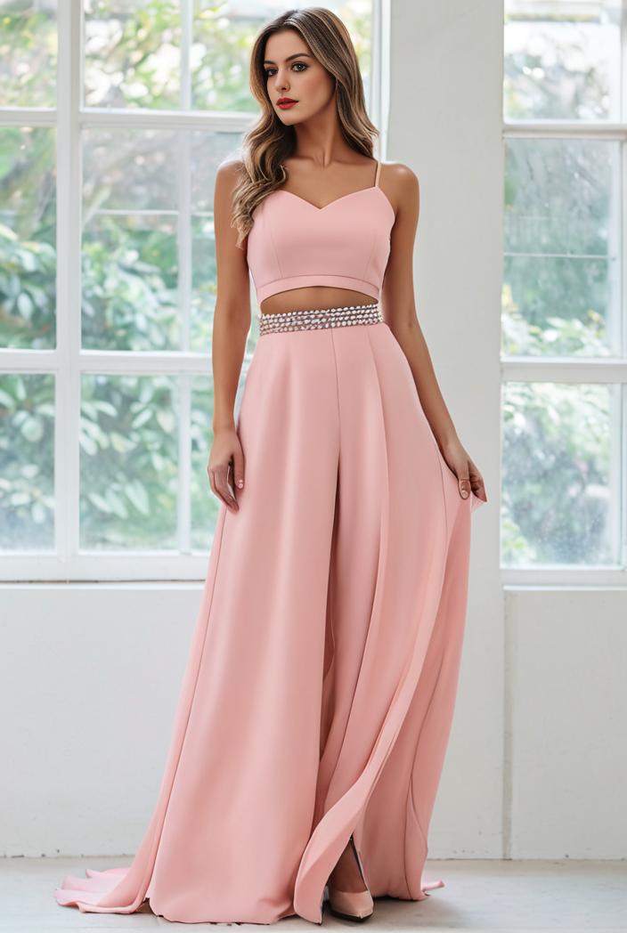 flowy chiffon one shoulder with three straps bridesmaid dress 105483