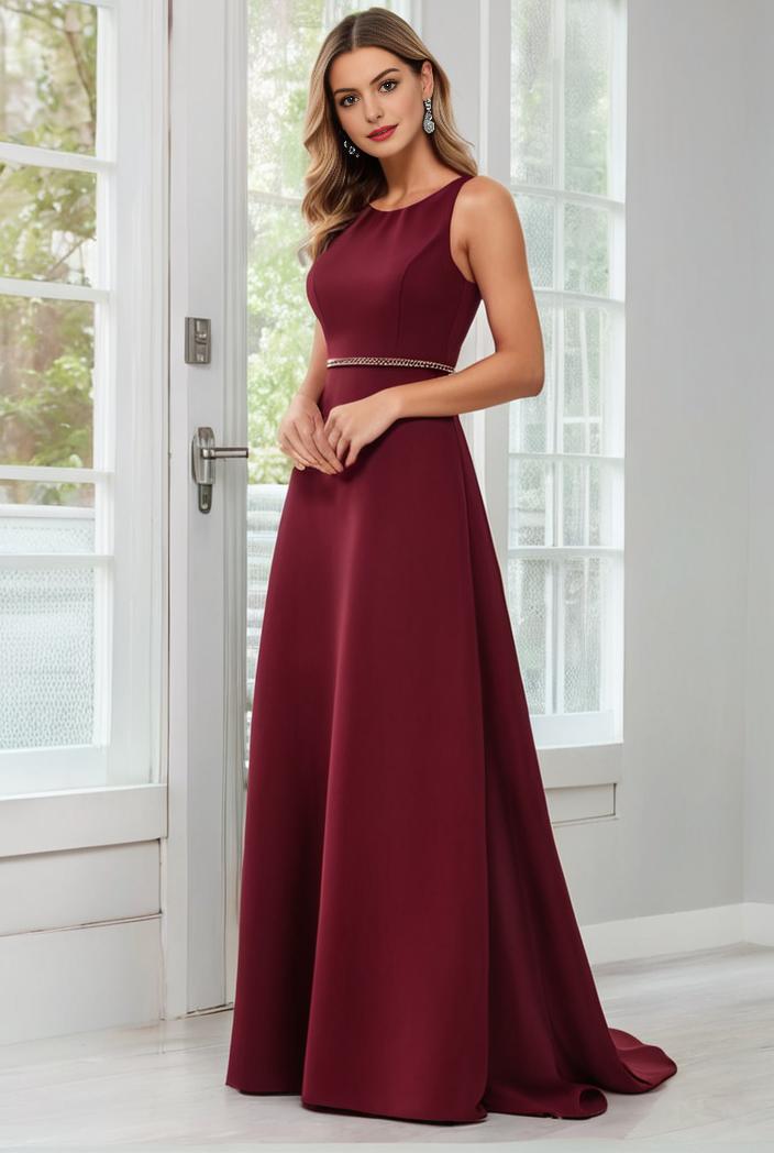 flowy chiffon one shoulder with three straps bridesmaid dress 105488