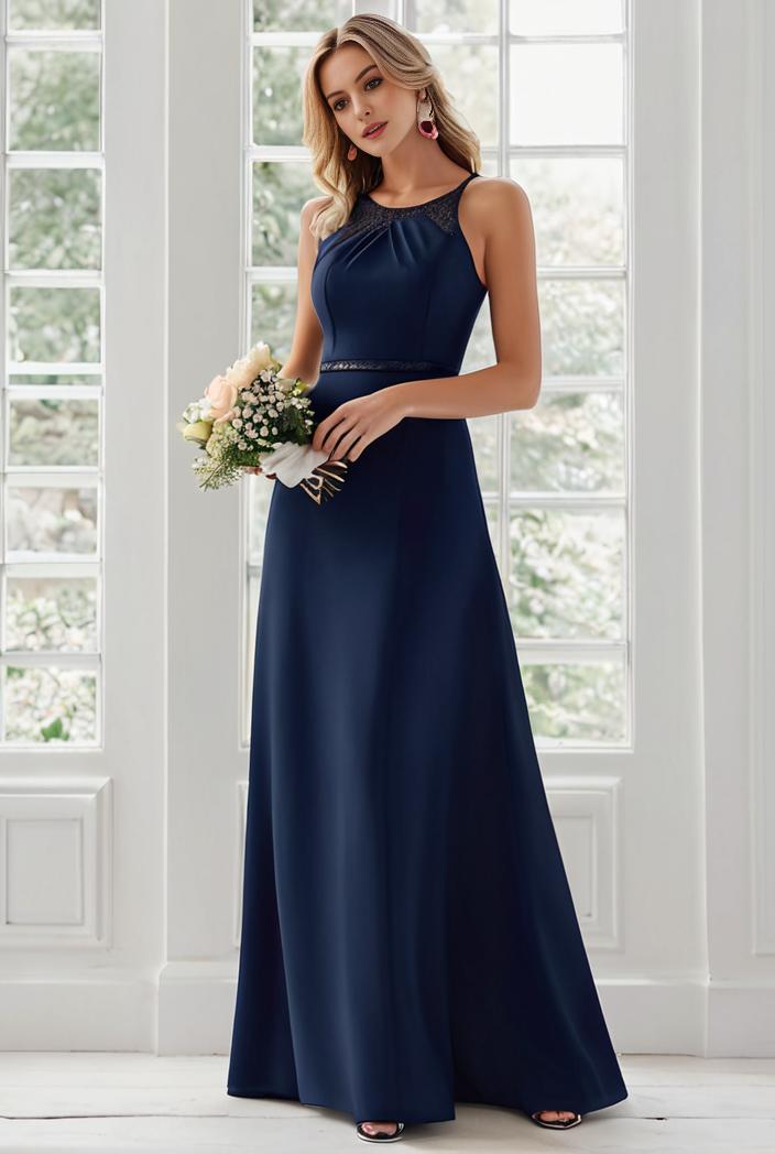 flowy chiffon one shoulder with three straps bridesmaid dress 105513