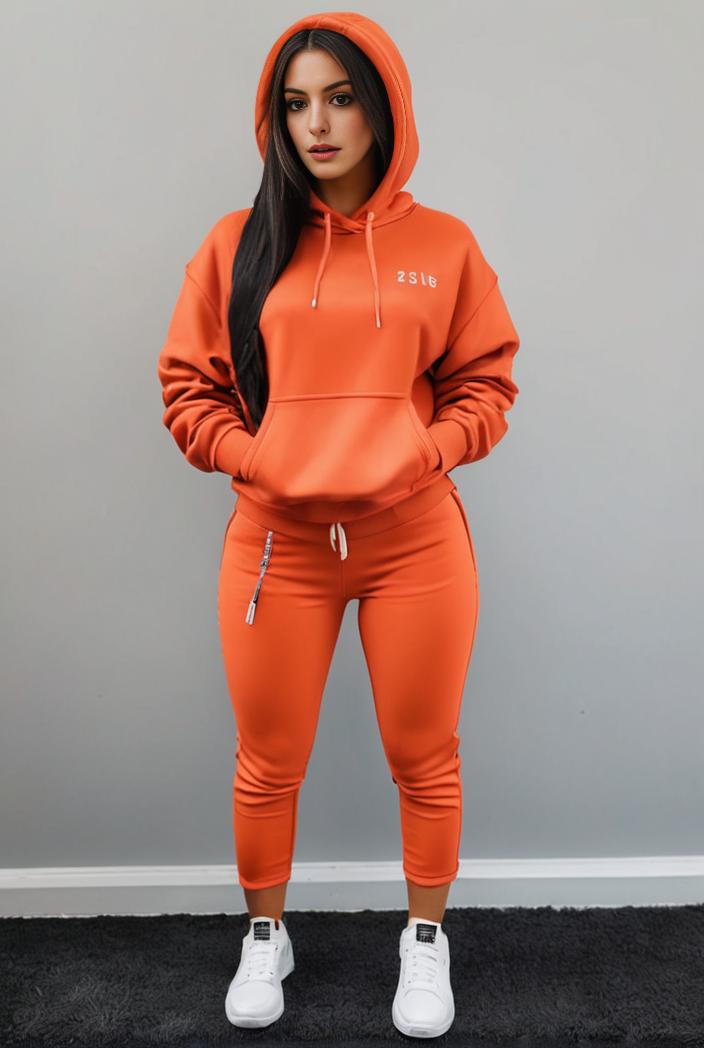 casual drawstring pants and hoodie combo set for women 141822
