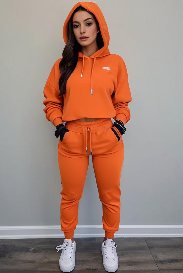casual drawstring pants and hoodie combo set for women 141823