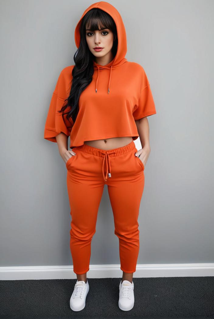 casual drawstring pants and hoodie combo set for women 141827
