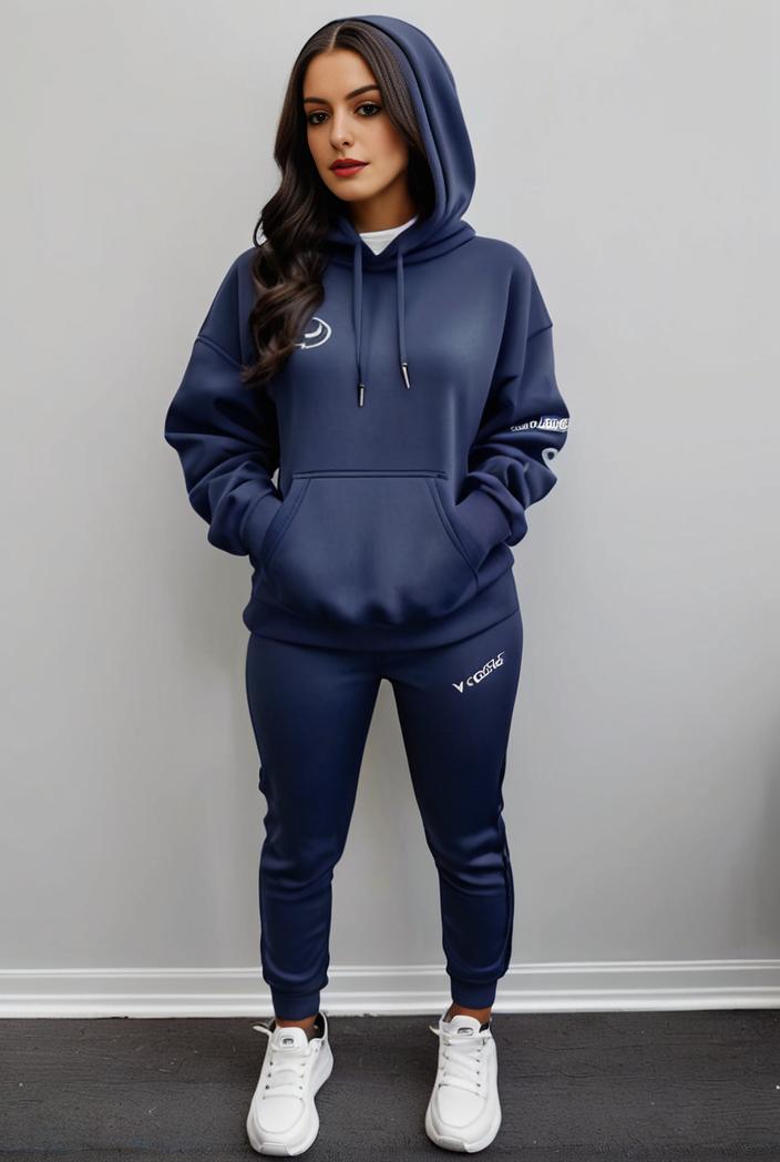 casual drawstring pants and hoodie combo set for women 141829