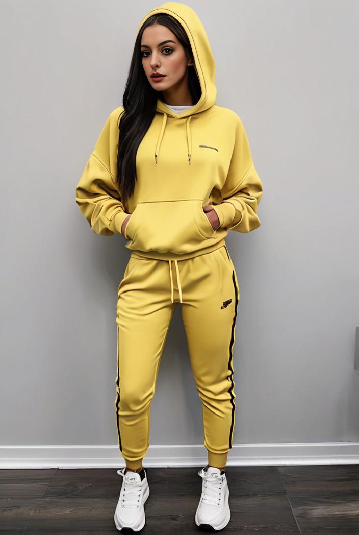 casual drawstring pants and hoodie combo set for women 141837