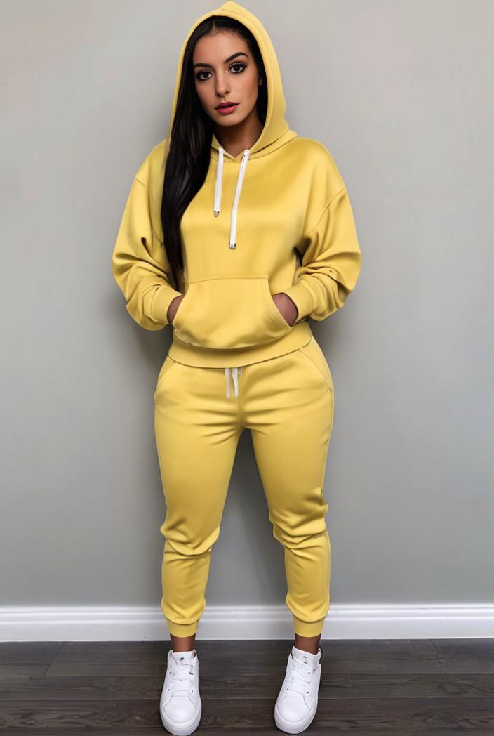casual drawstring pants and hoodie combo set for women 141840