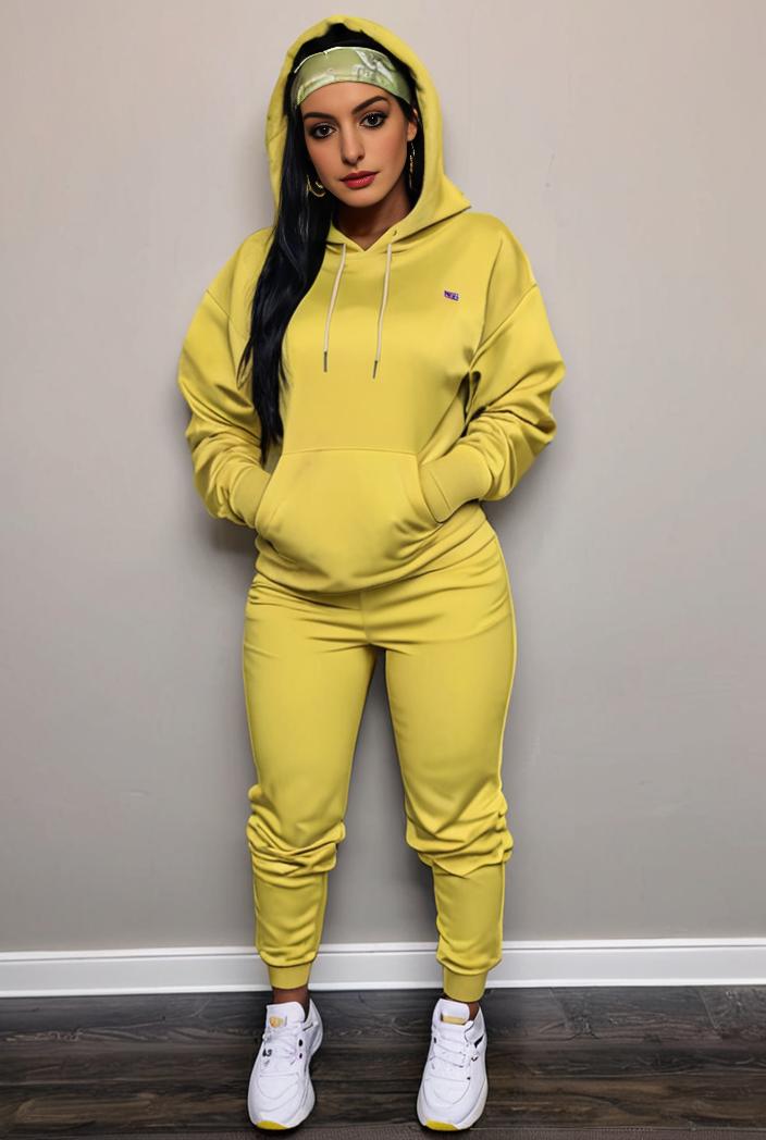 casual drawstring pants and hoodie combo set for women 141841